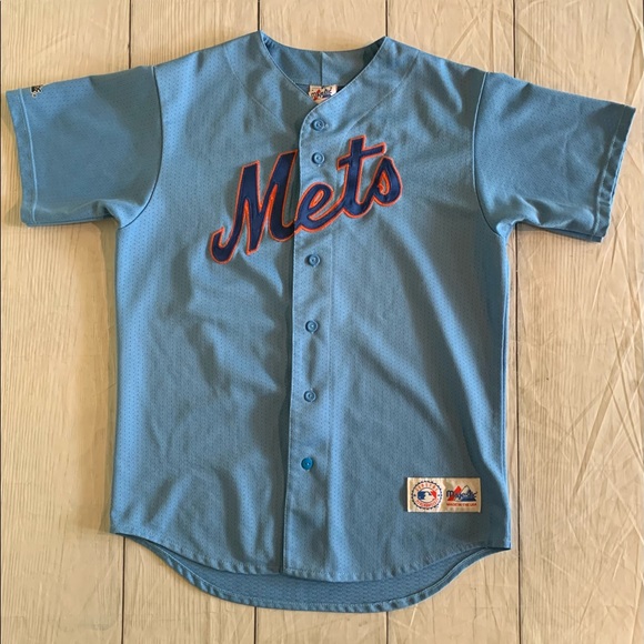 Majestic Men’s Size Medium MLB ⚾️ NY Mets Rare Blue Alternate Jersey - Picture 10 of 10